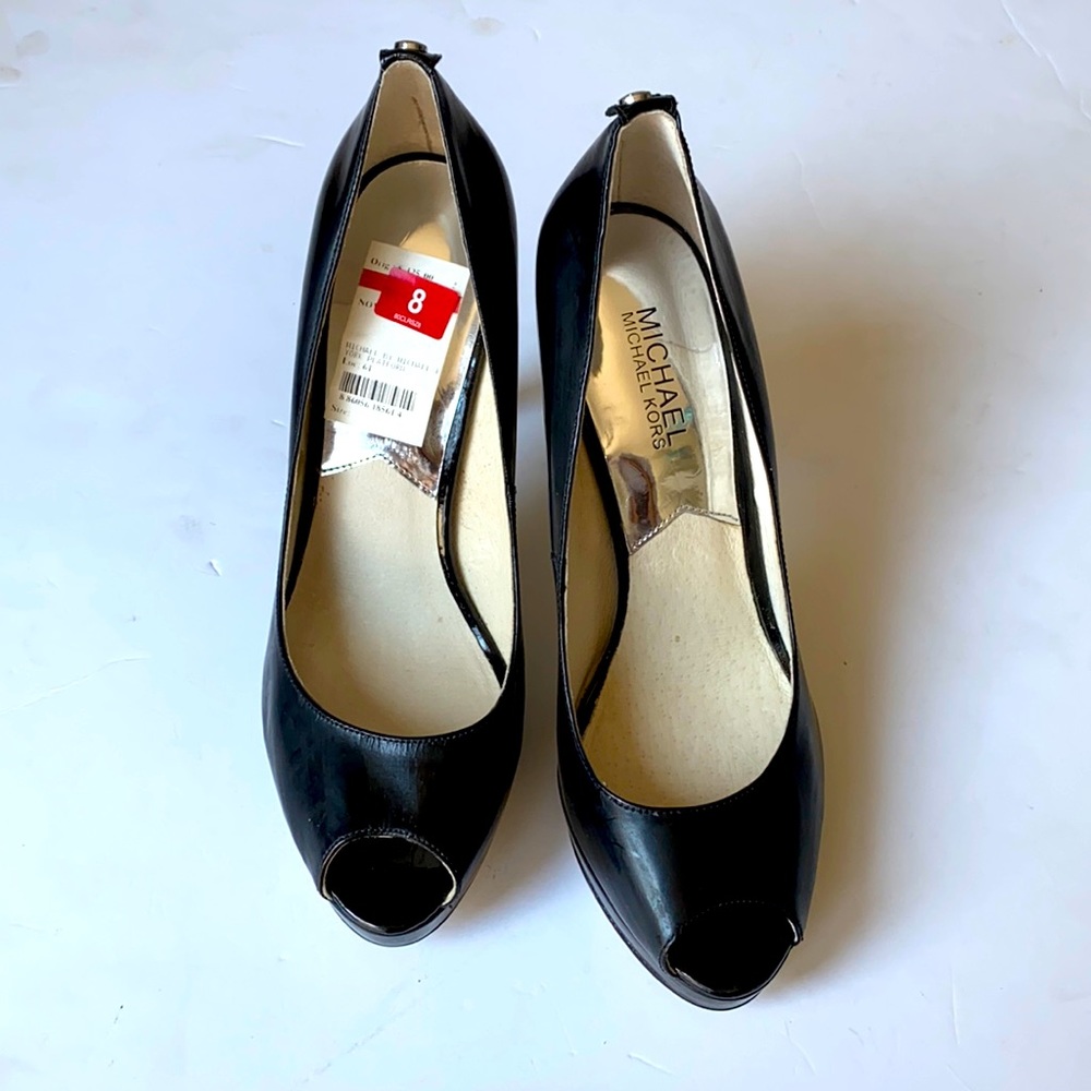 Michael Kors Classic Black Pointed Open Toe Heels - image 1